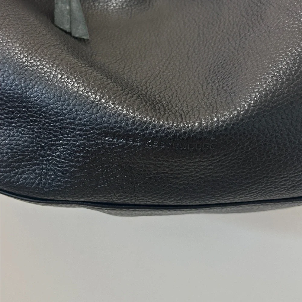 AIMEE KESTENBERG CORFU PLEATED BLACK LEATHER CRESENT HOBO BAG - Picture 2 of 7